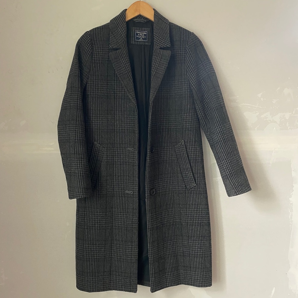 Abercrombie & Fitch plaid wool coat